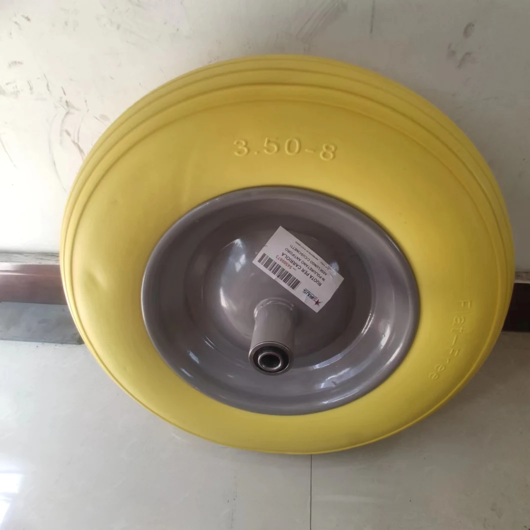 High Quality Durable Using 16 Inch 3.50-8 PU Polyurethane Foam Flat Free Wheel