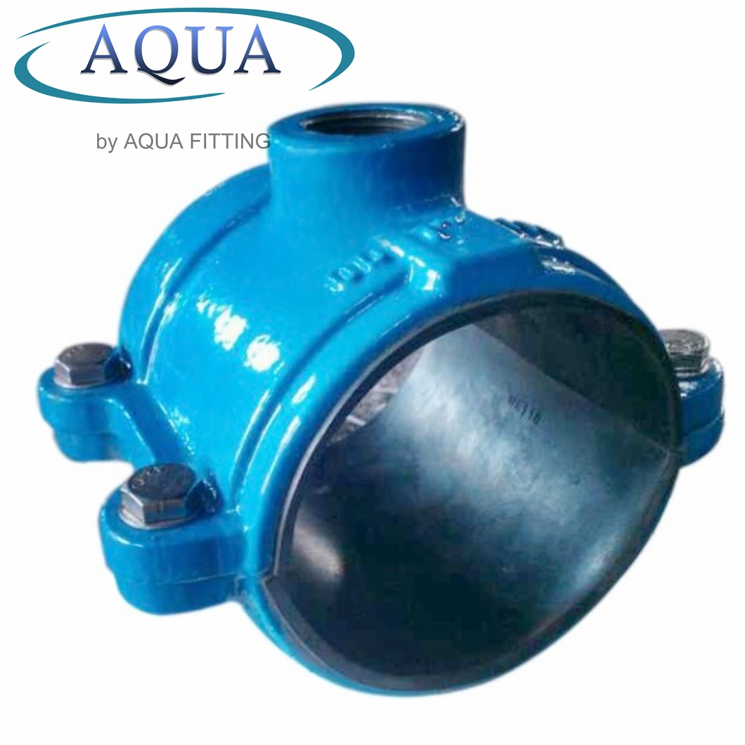 Ductile Iron Fitting Tapping Saddle for PVC PE Pipe Clamp